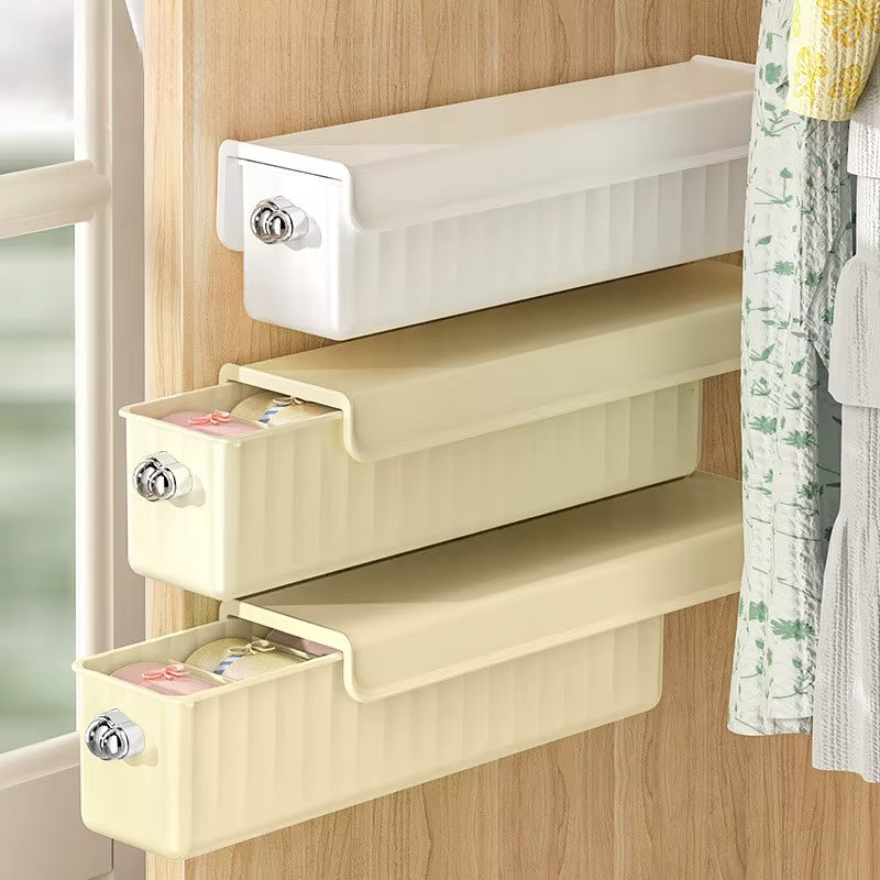 Platzsparender wandmontierter Organizer für Unterwäsche und Socken (3 Fächer)