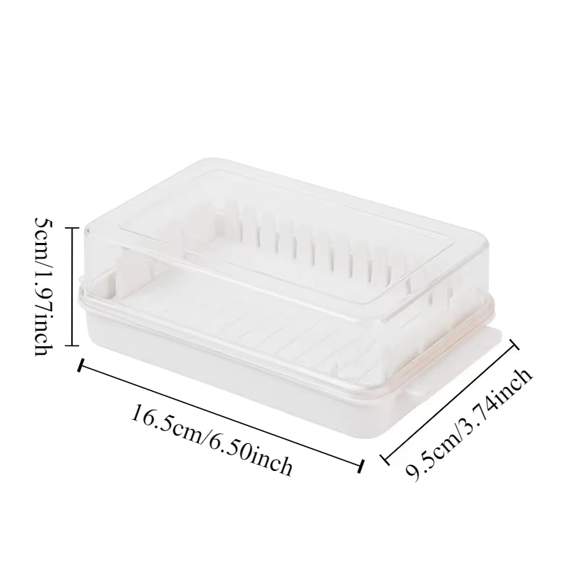 Kompakte, transparente, spülmaschinenfeste Butter- und Käseaufbewahrungsbox mit Deckel