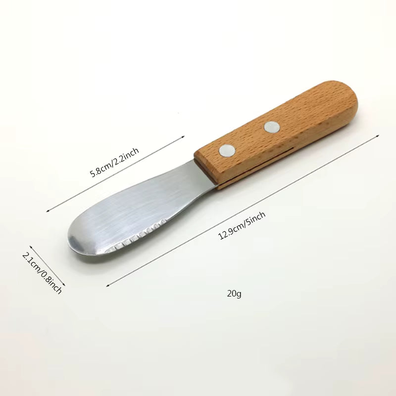 Buttermesser mit Klinge aus rostfreiem Stahl und rutschfestem Holzgriff