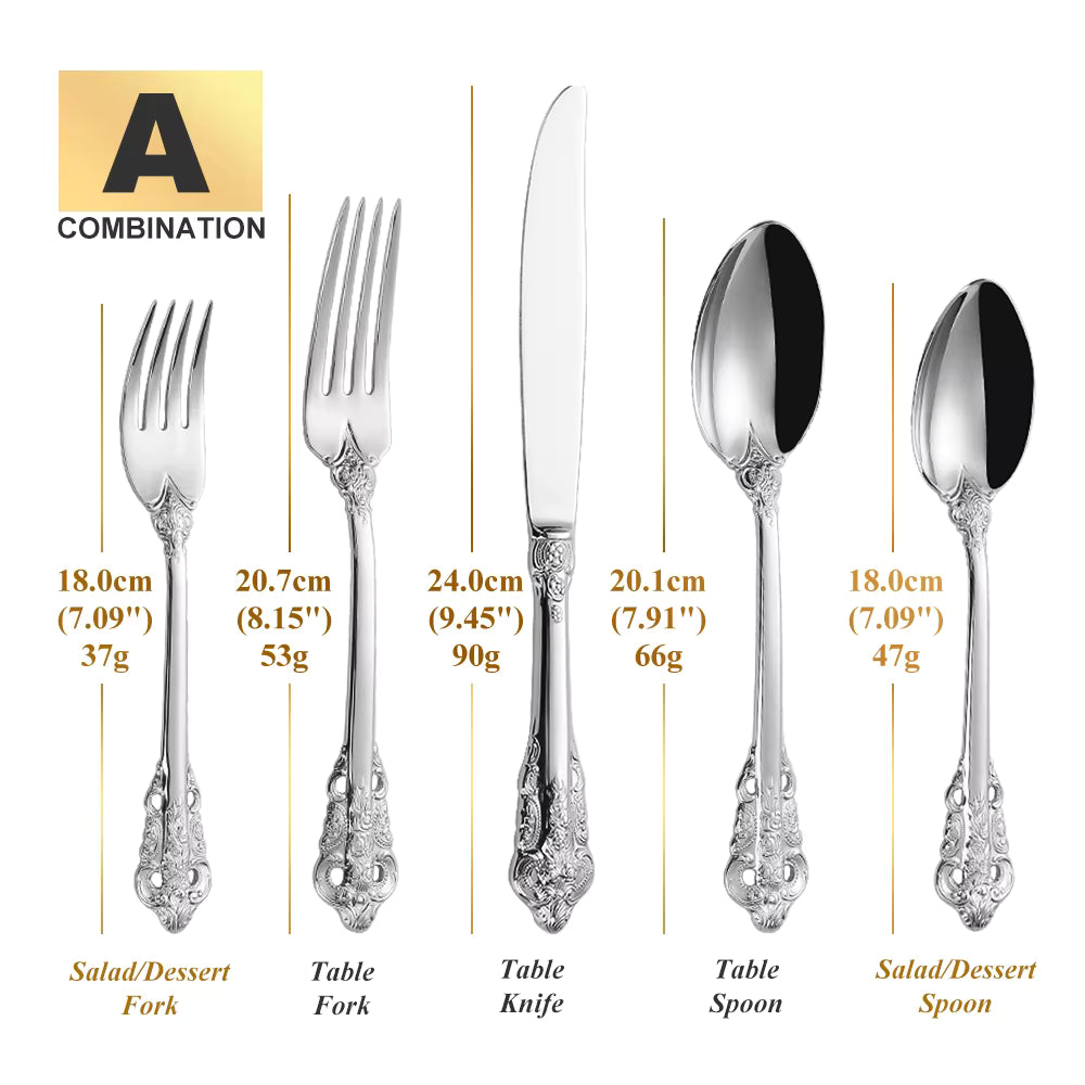 Elegantes Vintage-Besteckset aus Edelstahl