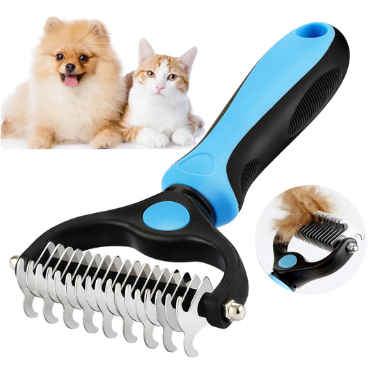 Afløsnings- og knude-skærende ergonomisk kæledyrs børste (hund og kat)