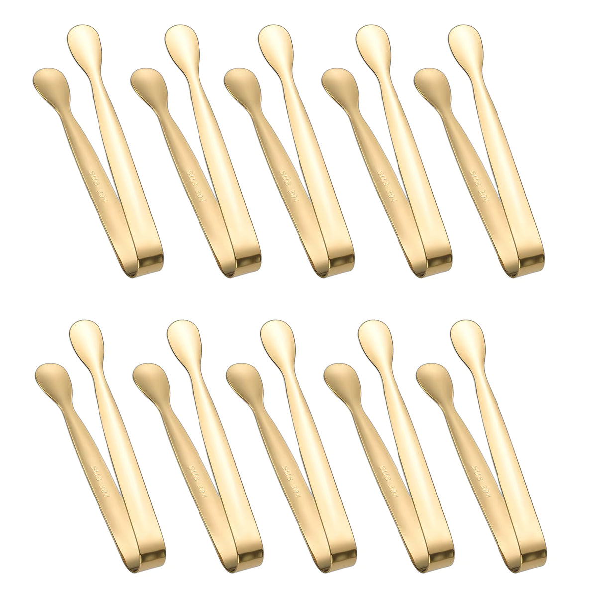 Lebensmittelechte Mini-Servierzangen aus Edelstahl (4 Zoll, 10er-Set)
