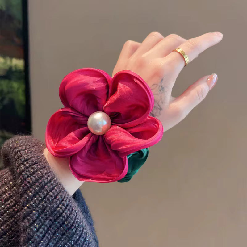 Høj-elastisk skridsikker perleblomst hårelastik