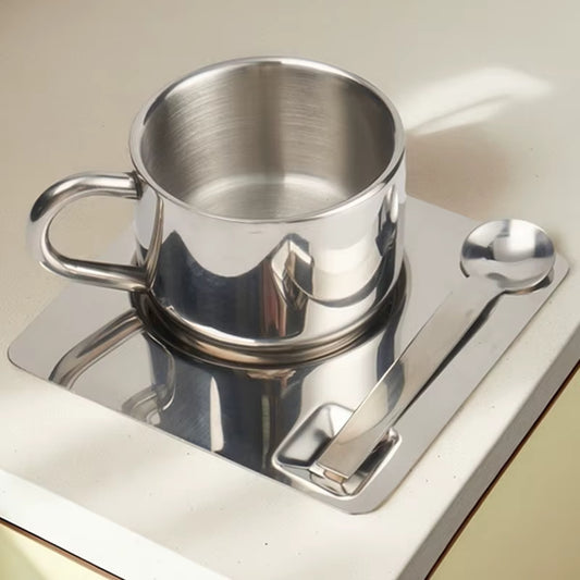 304 rostfreies, hitzebeständiges Edelstahl-Kaffeetassen-Set (175 ml)