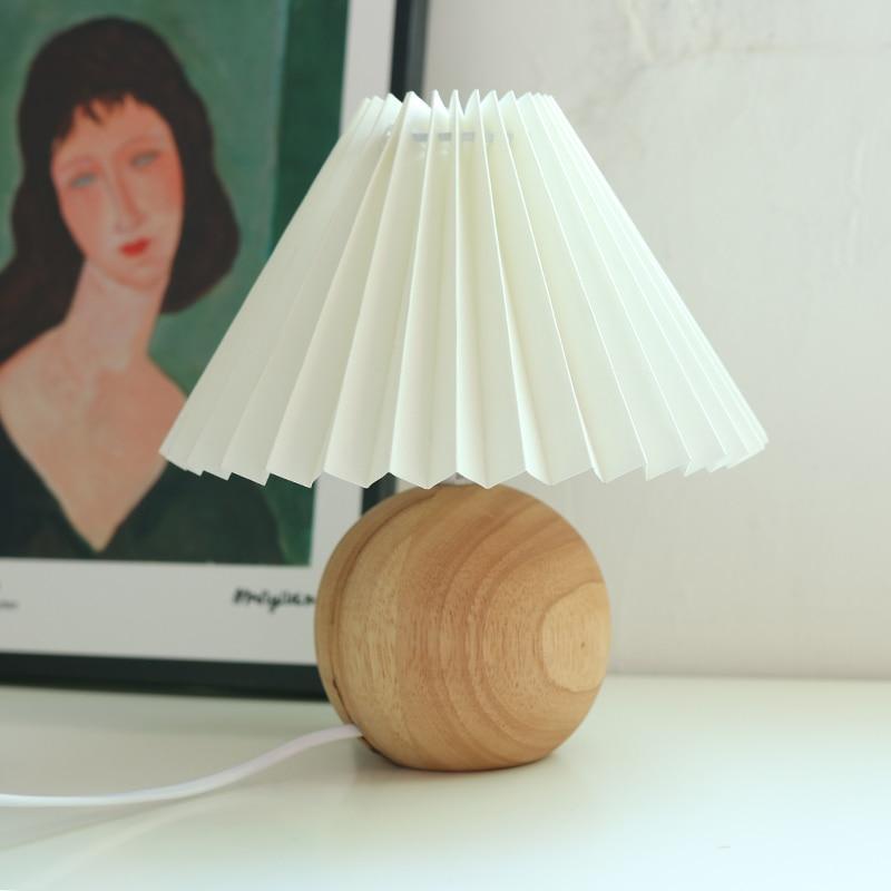 Variant image for Rund LED Tafellampe i Hvidt Træ og Metal – Dimbare Indendørs Lampe til Stue og Soveværelse-2