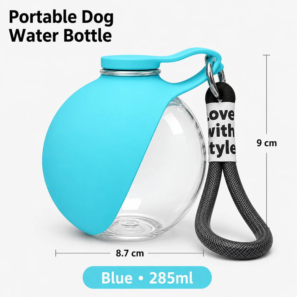 Kompakte, auslaufsichere 2-in-1-Wasserflasche für Hunde