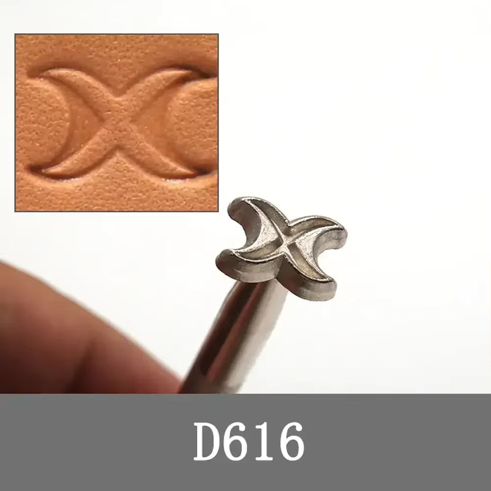 Sæt til prægning af læder med massivt stål og træhåndtag (flere designs)