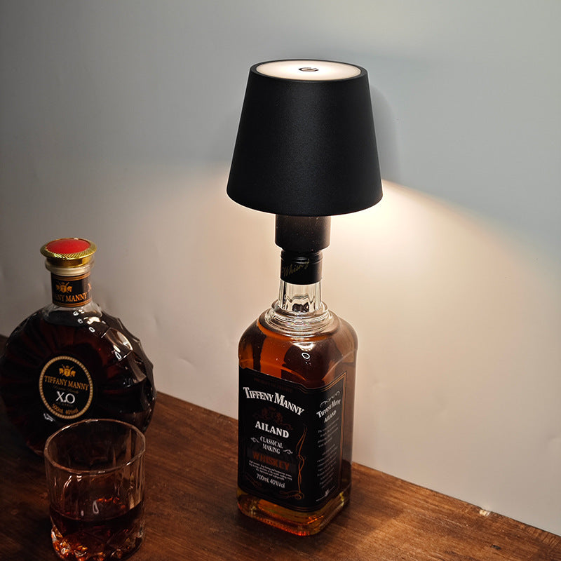 CorkLume | Kabelloser Lampenkopf für Weinflaschen - wiederaufladbare LED-Touchlampe für Flaschen, Wohnkultur