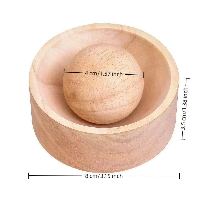 Effektiver natürlicher Teigschneider aus Holz für Dumplings (inklusive Basis und Kugel)