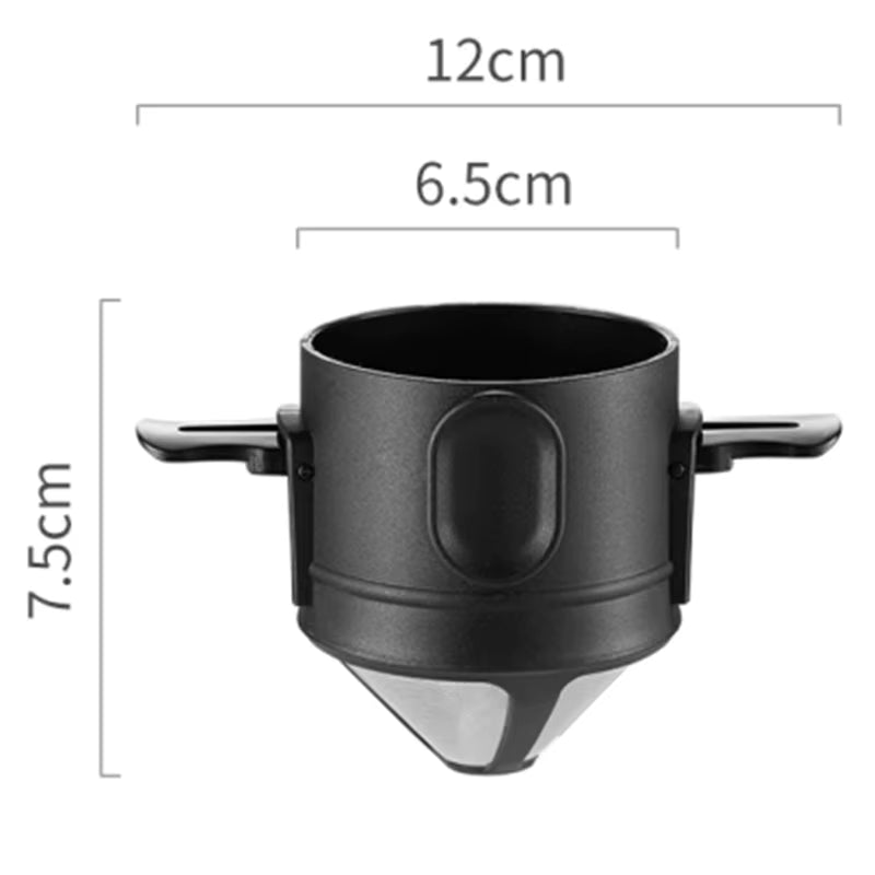Wiederverwendbarer und tragbarer Kaffeefilter aus rostfreiem 304er Edelstahl (für die meisten Tassen geeignet)