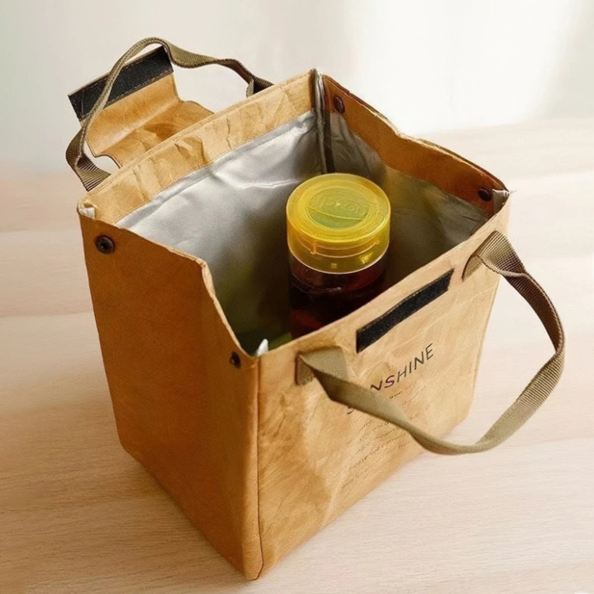 Isolierte Lunchbag aus Kraftpapier für Bento-Mahlzeiten
