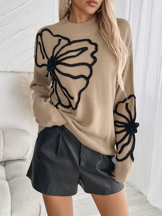 Brynlee - Locker gestrickter Pullover mit hängenden Schultern und Stehkragen