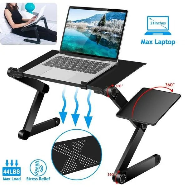 360° justerbar laptopstativ | Ergonomisk, bærbar skrivebordsforhøjer til arbejde og studier