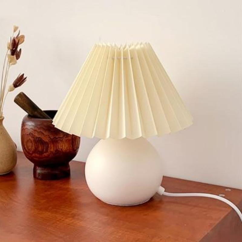 Variant image for Rund LED Tafellampe i Hvidt Træ og Metal – Dimbare Indendørs Lampe til Stue og Soveværelse-3