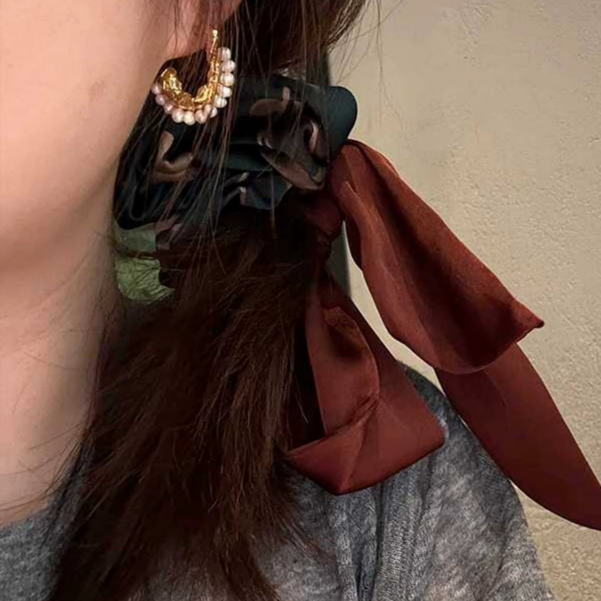 Retro bedrucktes elastisches Haargummi