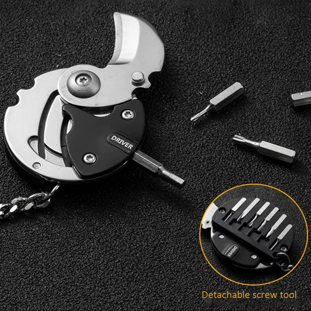 Kompaktes faltbares silbernes Schlüsselbund-Multitool