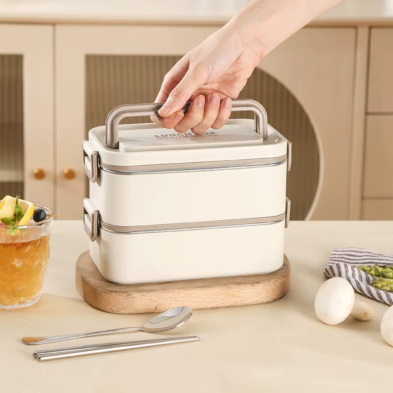 Auslaufsichere Lunchbox aus mehrschichtigem 304-Edelstahl (mikrowellengeeignet)