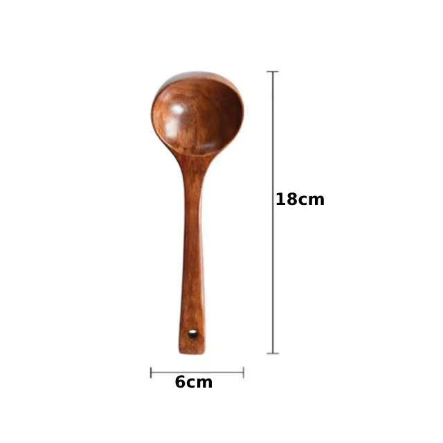 Ergonomischer, tropffreier Servierlöffel aus Holz (handgefertigt)
