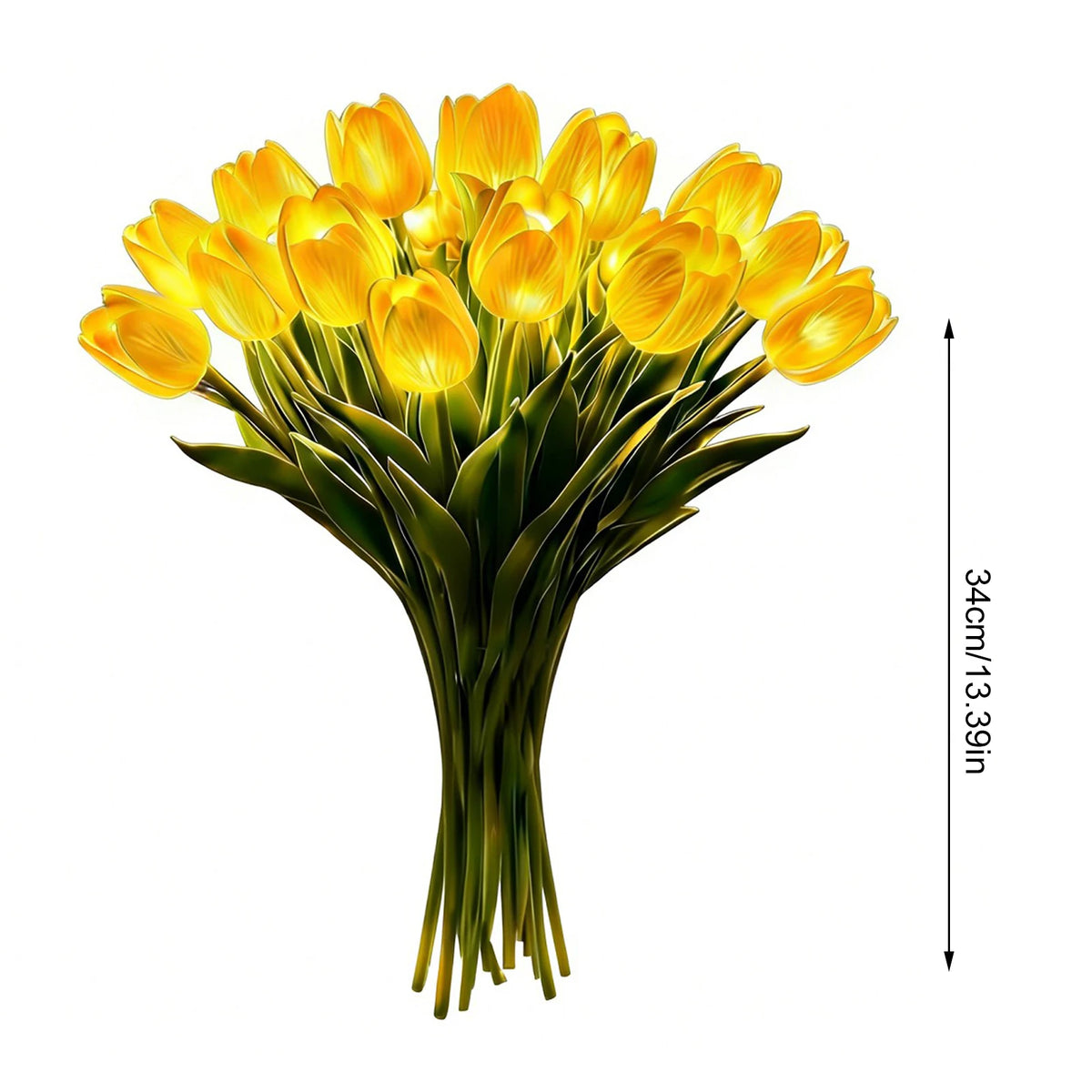 Künstlicher Tulpenstrauß mit warmem LED-Licht – Nachtlicht (15er-Set)