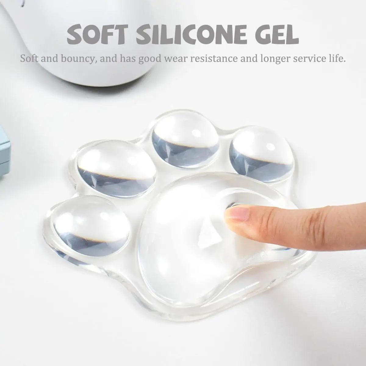 Transparente, gepolsterte Handgelenkauflage aus Silikon für die Maus