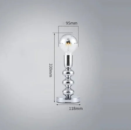 Minimalistisk LED Vintage Bureaulampe med Justerbar Lysstyrke – Metal og Glas, 40 cm Høj, Dæmpbar 3000K-3