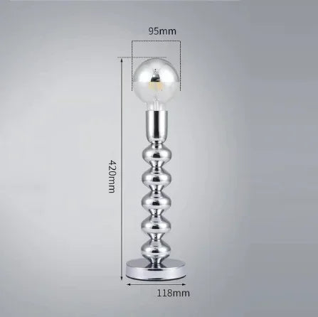 Minimalistisk LED Vintage Bureaulampe med Justerbar Lysstyrke – Metal og Glas, 40 cm Høj, Dæmpbar 3000K-4
