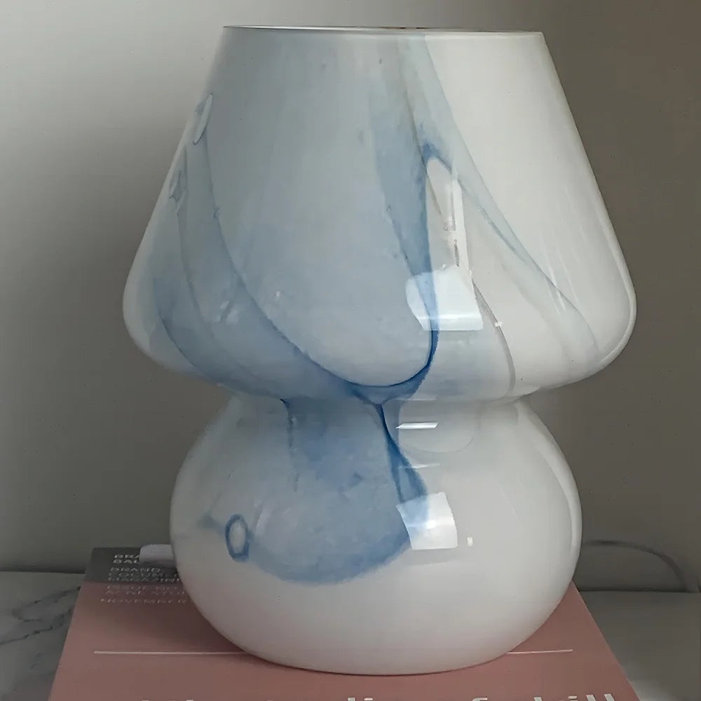 Variant image for Æstetisk Paddestoelformet Bordlampe i Klar Glas med Blødt Lys – Ideel til Stue og Soveværelse-3