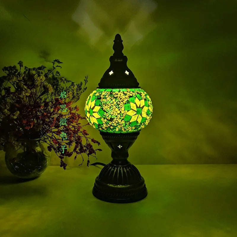 Variant image for Vintage Tyrkisk Mosaik Kunstlampe – Håndlavet Multifarvet Belysning med Unik Æstetik og Varme Lysmønstre-3