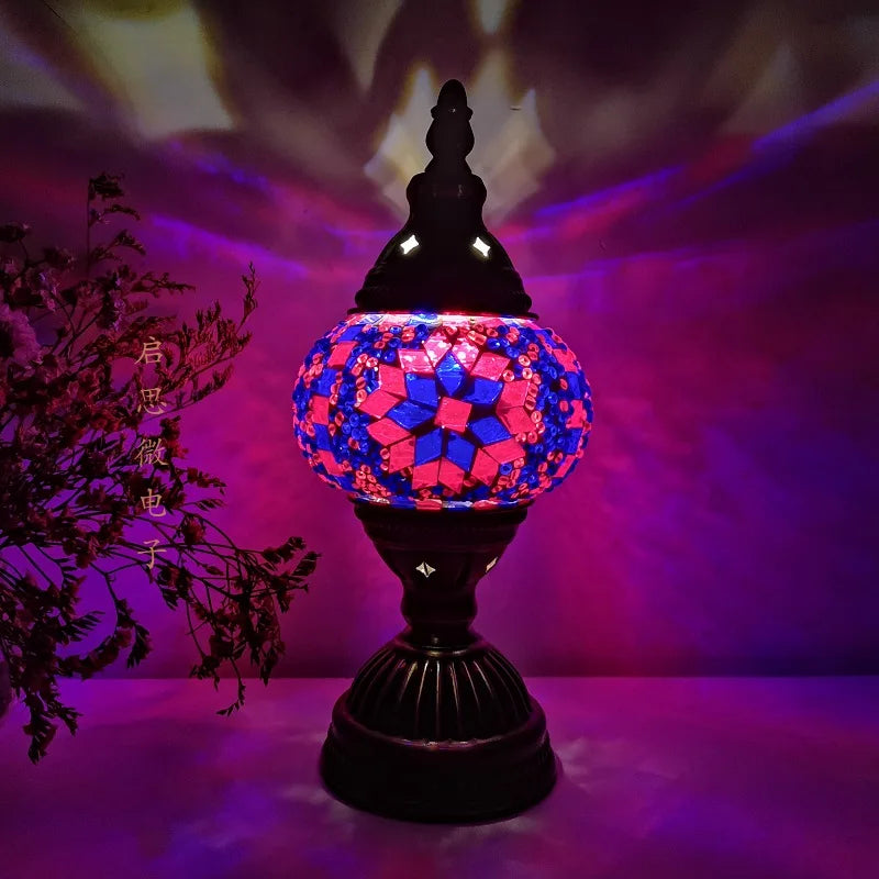 Variant image for Vintage Tyrkisk Mosaik Kunstlampe – Håndlavet Multifarvet Belysning med Unik Æstetik og Varme Lysmønstre-2