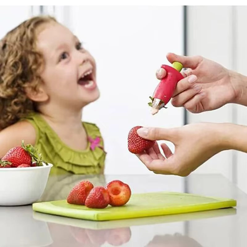 Einhändiger Erdbeerstrunkentferner ohne Stielansatz (Tomaten- und Ananaskernentferner)