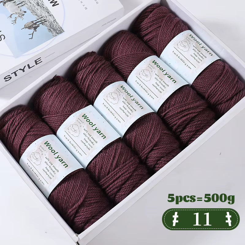 Farbverlaufsfarbenes dickes Alpakagarn (500-g-Packung)
