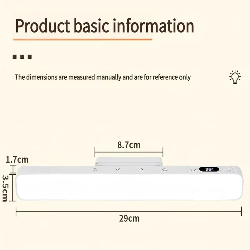 Magnetisk 360° roterende USB-C genopladelig dæmpbar bordlampe