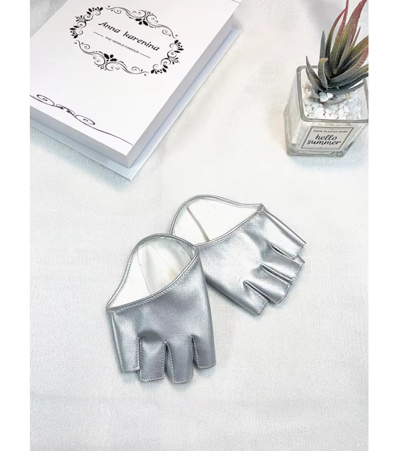Fingerlose Handschuhe aus PU-Kunstleder mit halben Handflächen (Einheitsgröße)