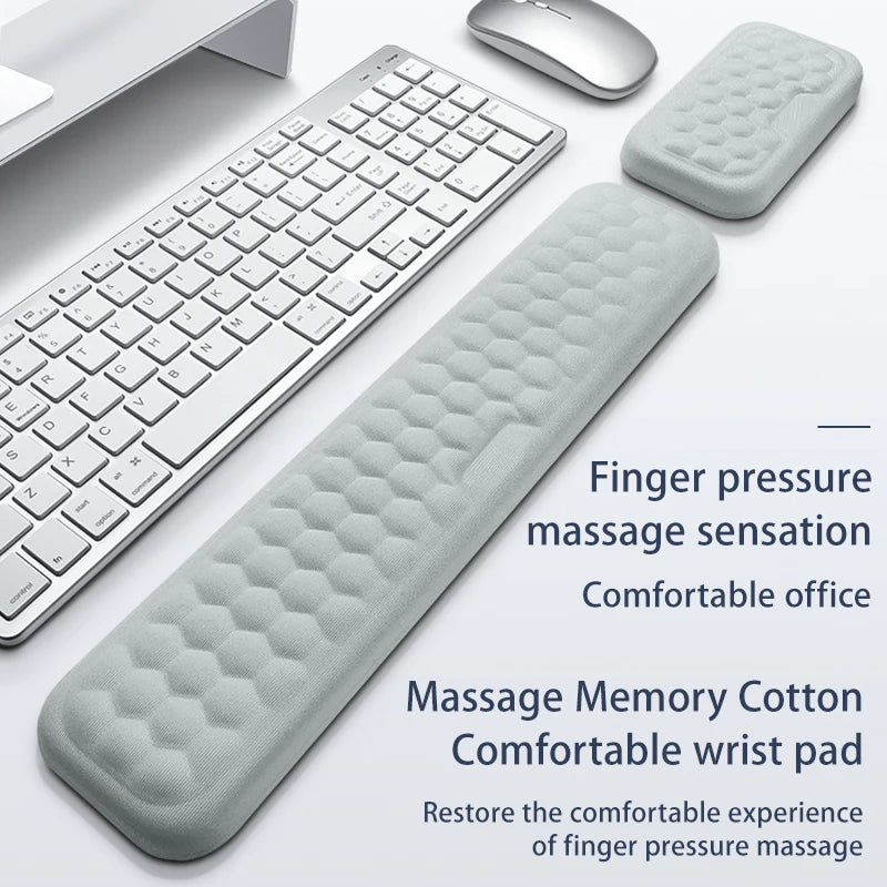 Ergonomisk hukommelsesskum og silikone håndledsstøtte (massage-struktureret)