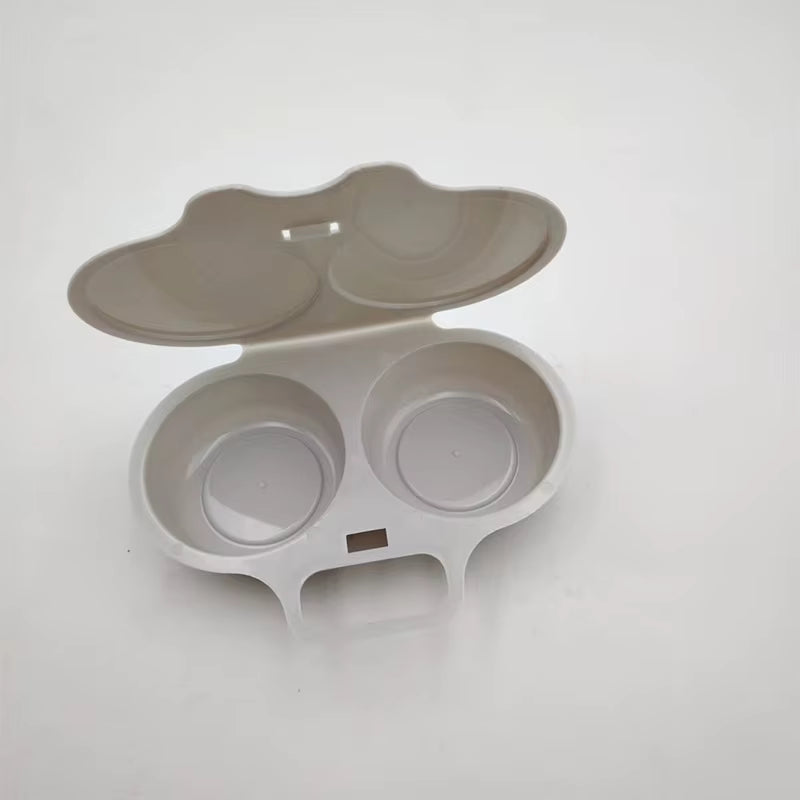 Schneller, ölfreier Doppelkammer-Mikrowellen-Eierkocher (2 Eier)