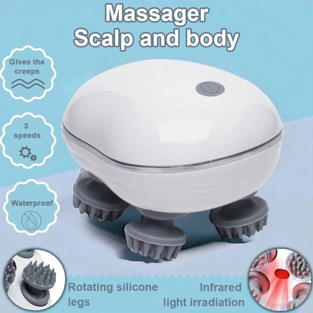 Justerbar dybdegående hovedbundsmassager