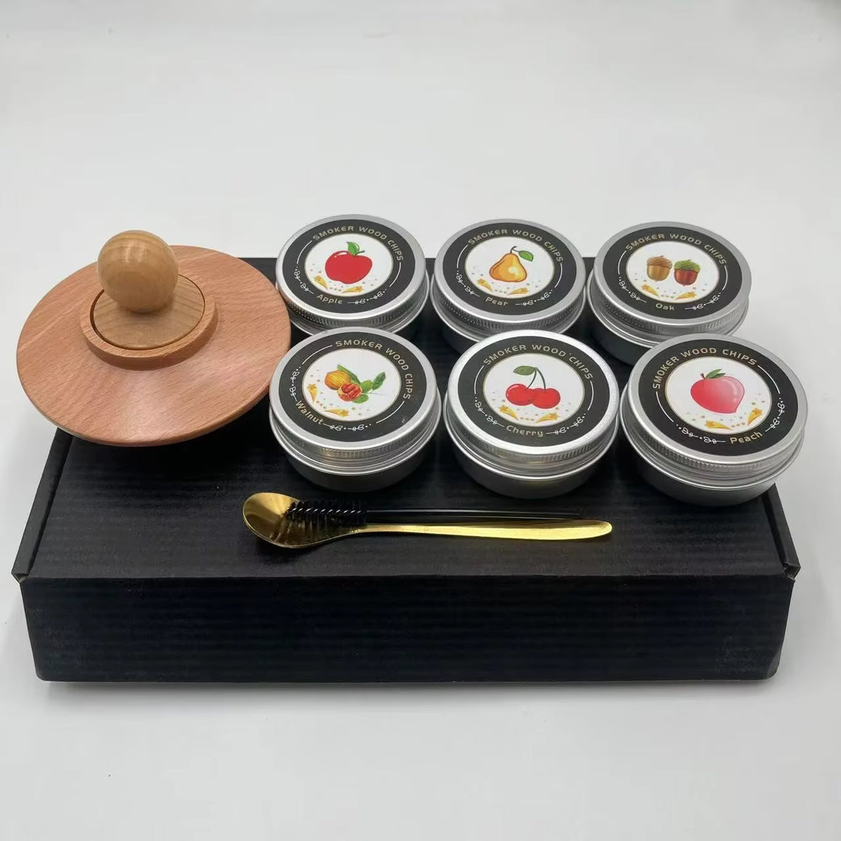 Manuelles Whisky-Räucherset mit 6 Holzchips (Geschenkset)