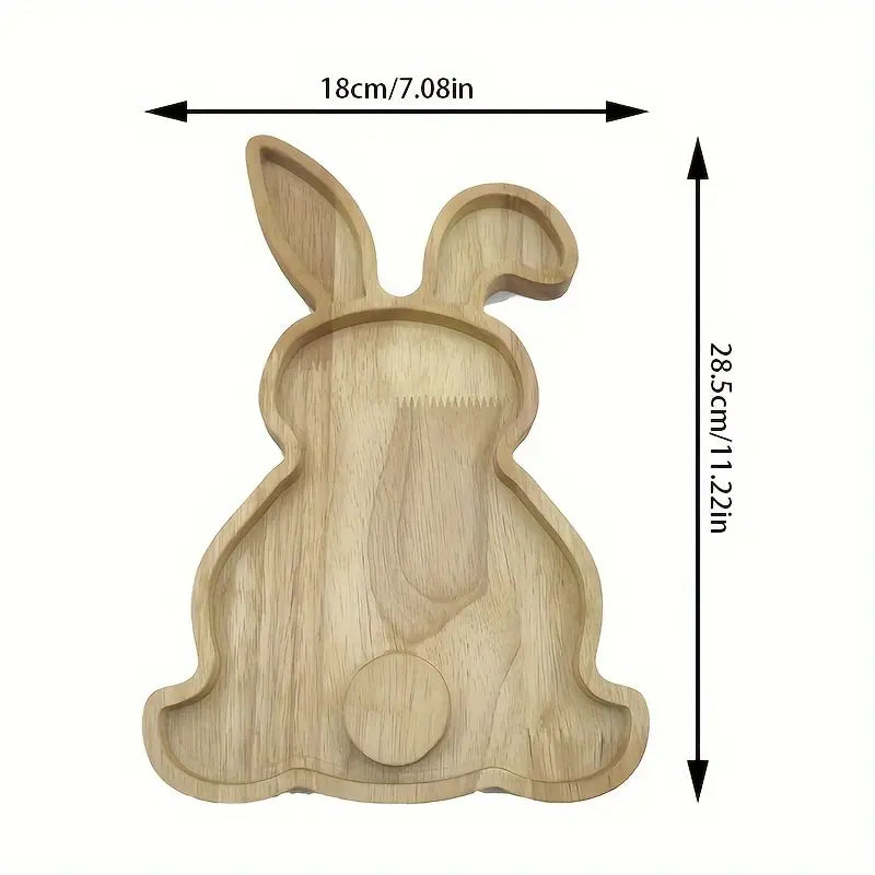 FestivaDecor - Servierplatte aus Holz in Form eines Osterhasen