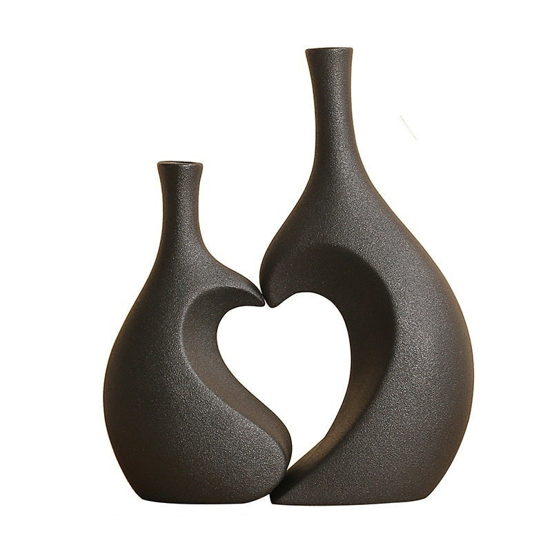Elegant Keramisk Vase i Europæisk Design – Høj Kvalitet til Indretning i Hvid, Sort, Grå eller Blå-2