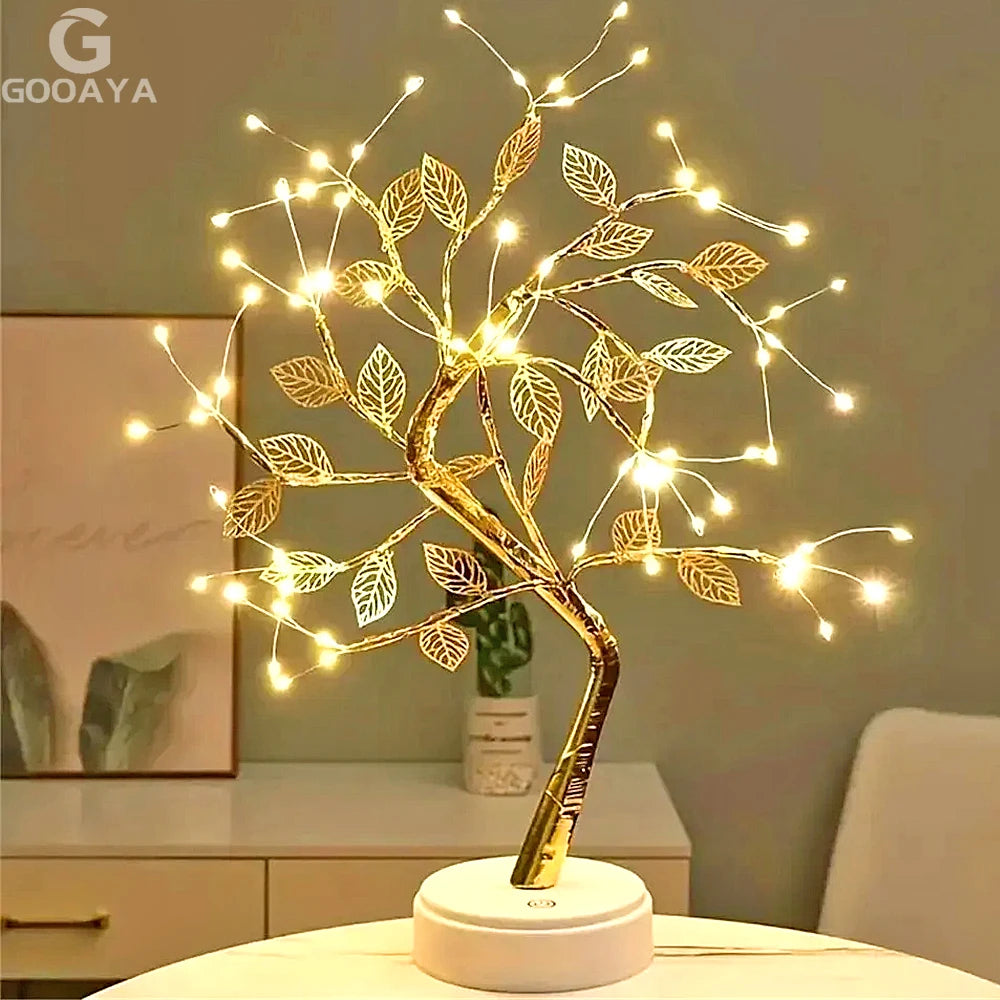Berührungsgesteuerte LED-Bonsai-Tischleuchte mit biegsamen Zweigen