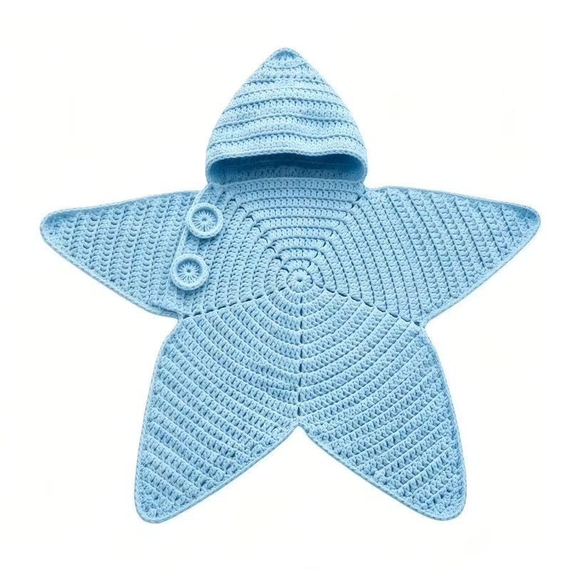 Weicher handgestrickter Seestern-Babyanzug (Frühling/Herbst)
