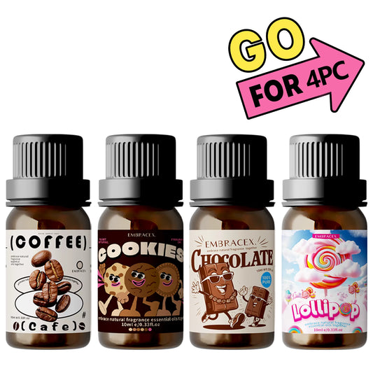 Set mit ätherischen Ölen aus reinen Pflanzenextrakten für Desserts und Süßigkeiten (4 × 10 ml)