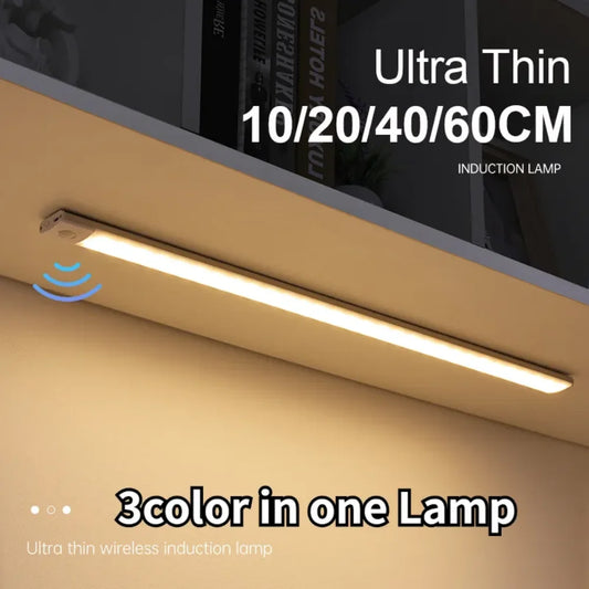 Bevægelsesaktiveret Slim Magnetisk LED Under-skab Lys (USB-Genopladelig)