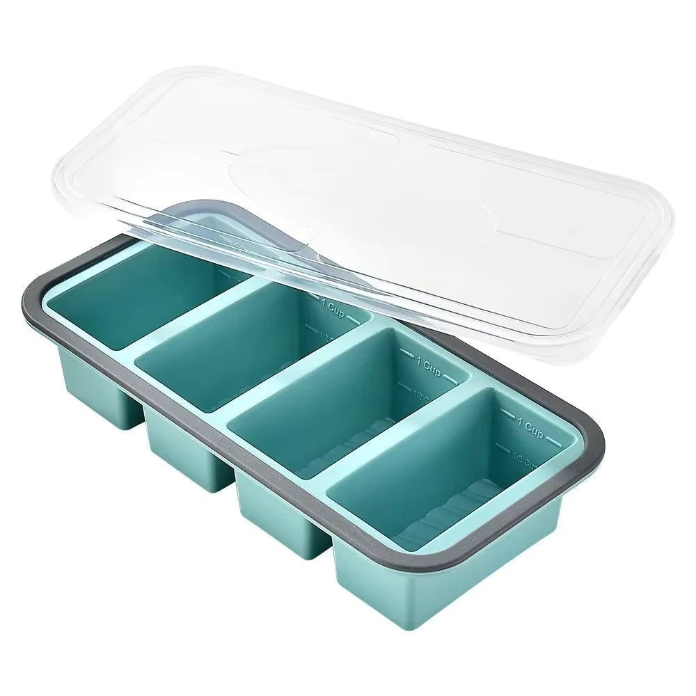 Große, leicht lösbare Silikon-Eiswürfelform (mit Deckel)