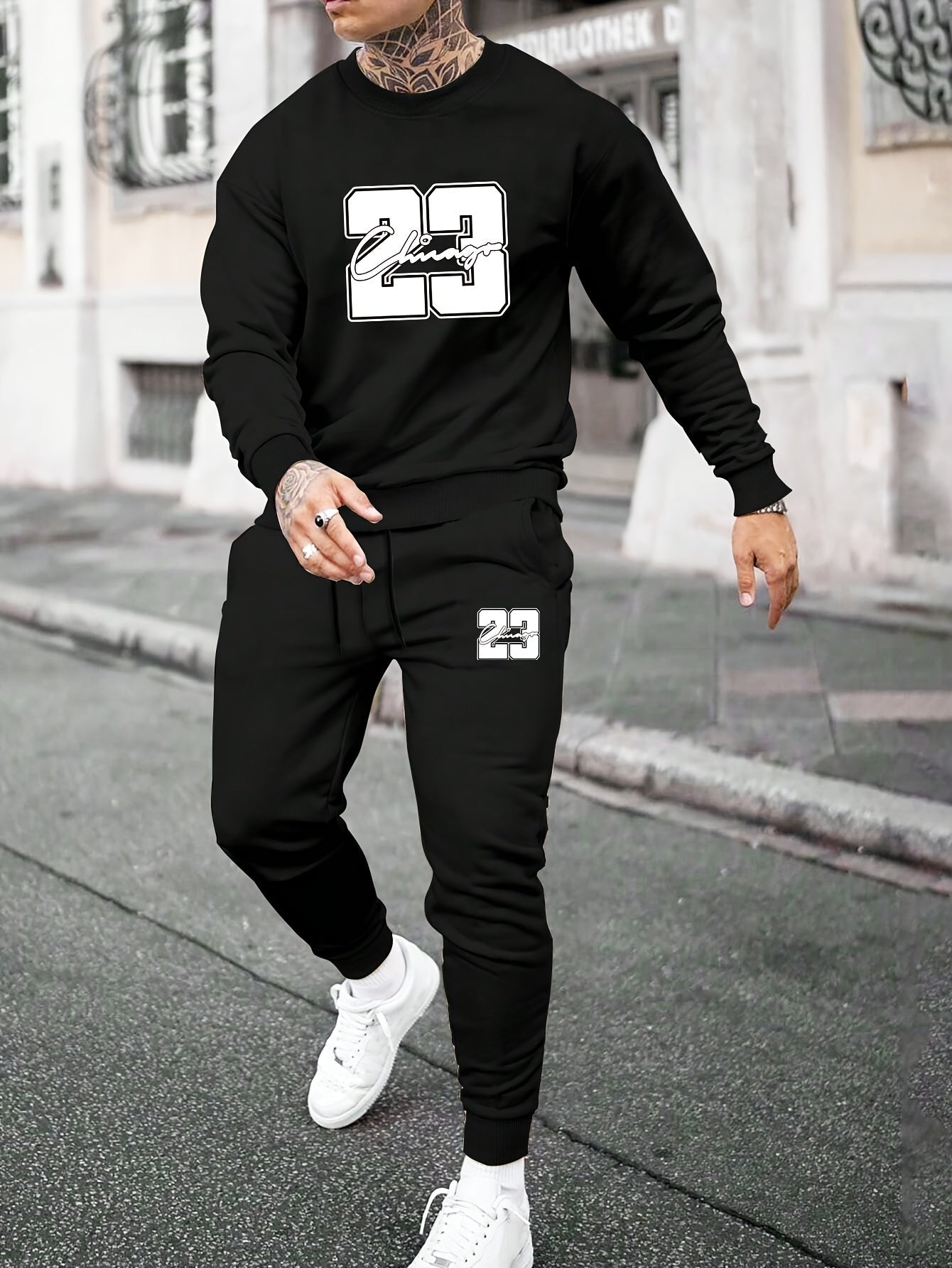 ComfyFit - Lässiger Trainingsanzug für Männer mit Rundhalsausschnitt und Jogginghosen