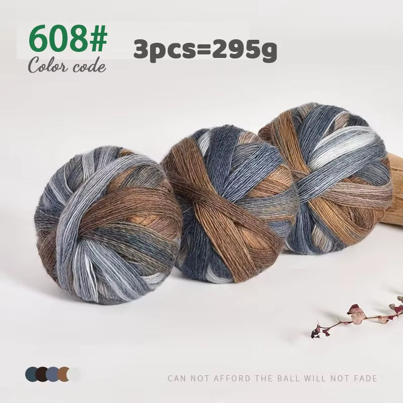 Vierfarbiges mehrfarbiges Farbverlauf-Wollgarn (295 g)