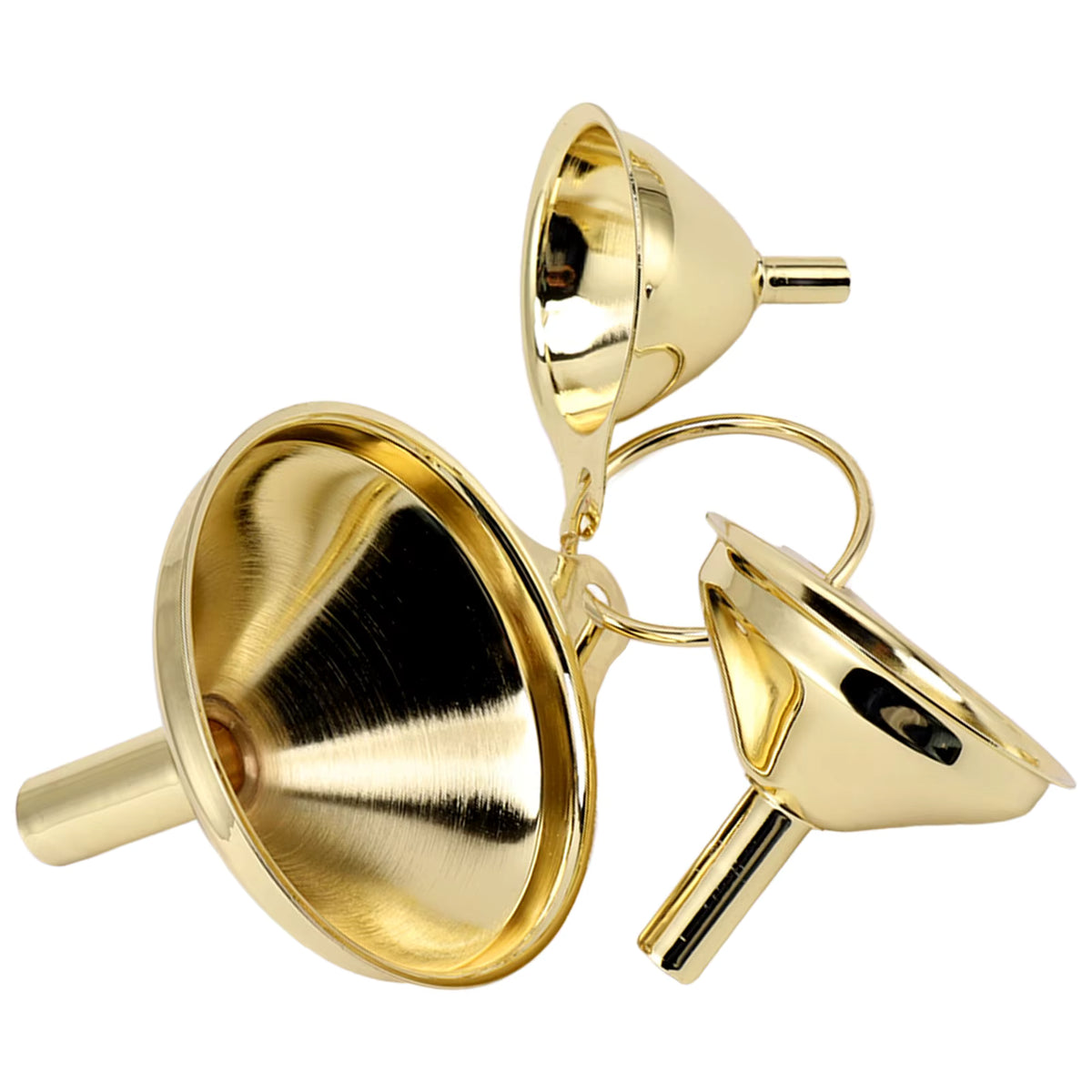 Präzisionstrichter aus goldfarbenem Edelstahl (3-teiliges Set)