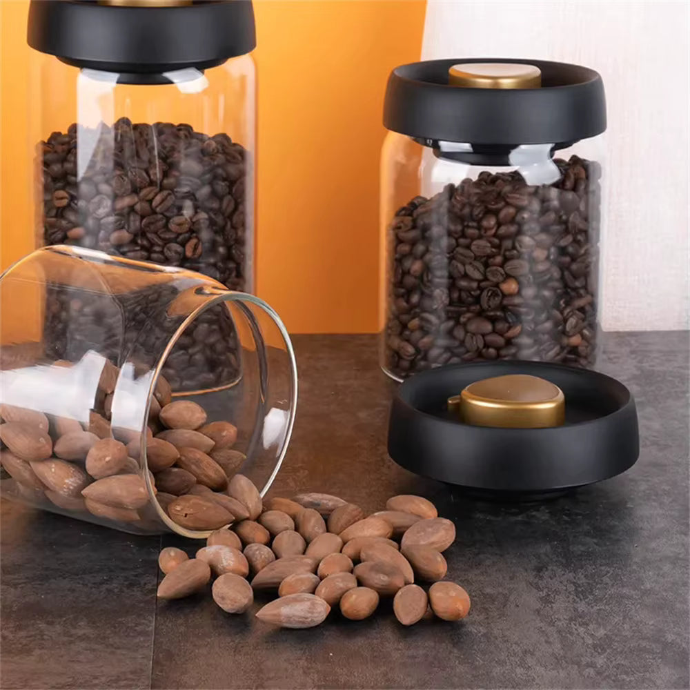 Vakuumdichter und feuchtigkeitsbeständiger Glasbehälter für Kaffee (mehrere Größen)