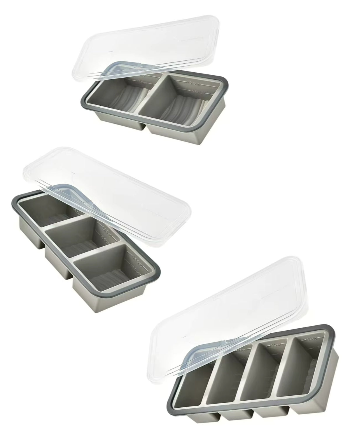 Große, leicht lösbare Silikon-Eiswürfelform (mit Deckel)