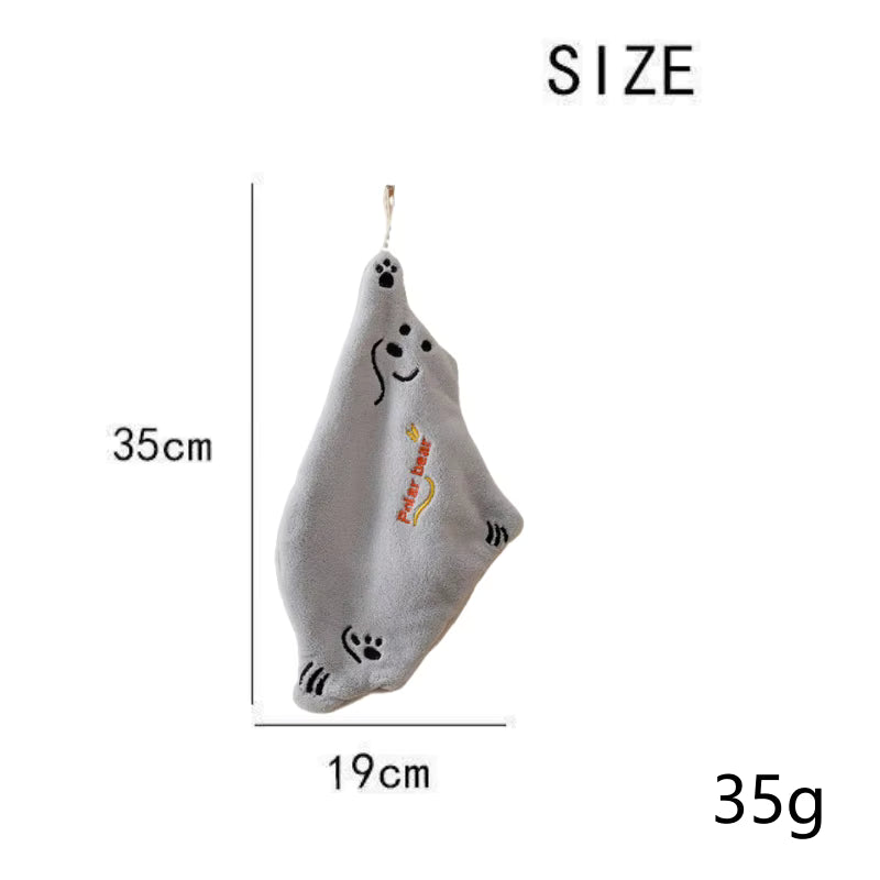Superabsorbierendes hängendes Koralfleece-Küchenhandtuch (Eisbär)